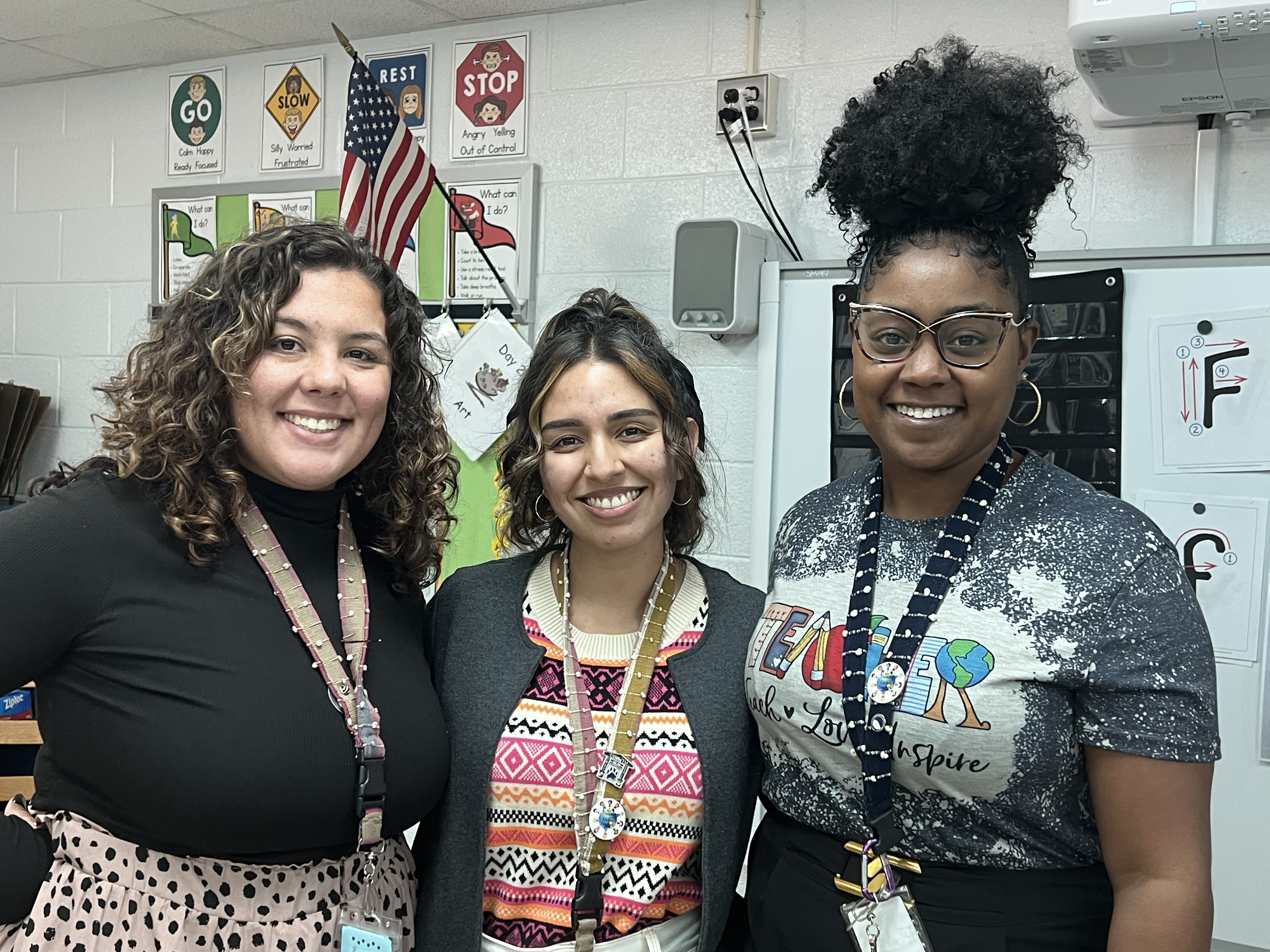 picture of the kindergarten team, Ms. Sargent, Ms. Gomez and Ms. Sims