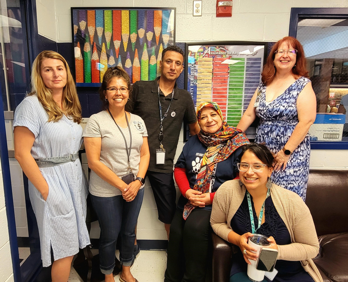 the ESOL team, Ms. Kesici, Ms. Marrs, Mr. El Barshomy, Ms. Shariatzadeh, Ms. Johnson and Ms. Kempf