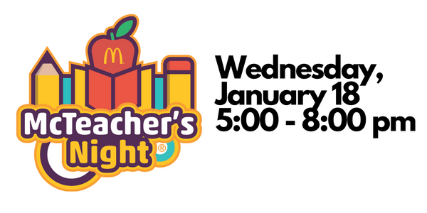McTeacher's Night at McDonalds is January 18, 2023