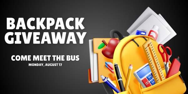 Backpack Giveaway on Monday, August 17