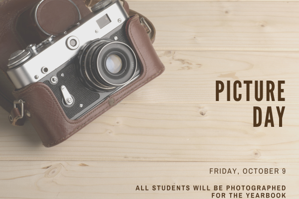 camera with picture day October 9 showing to the right